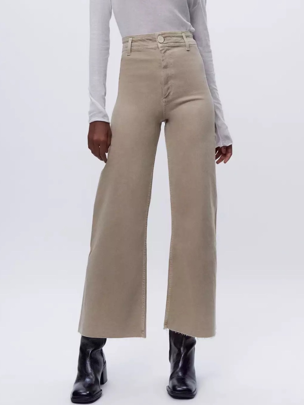Zara high-waisted wide-leg marine straight  jeans